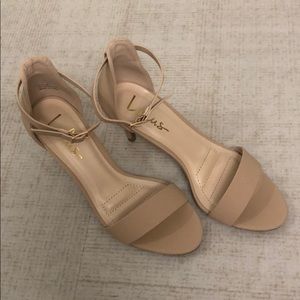 Lulu’s nude strappy open-toe heels